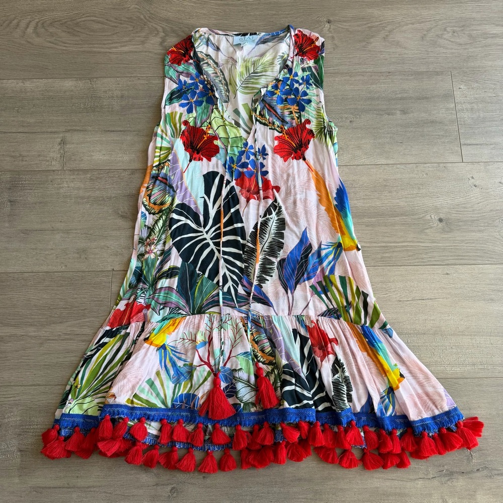 Taj by Sabrina Crippa Panama Mini Dress with Tassels - size small - Picture 1 of 5